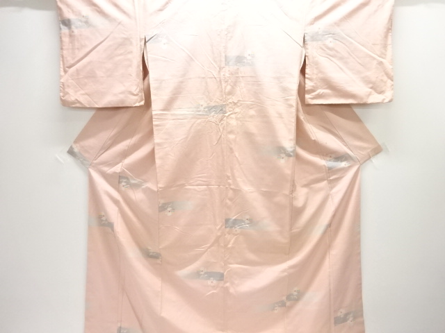 JAPANESE KIMONO / ANTIQUE KIMONO / SILK / TSUMUGI / WOVEN FLOWERS